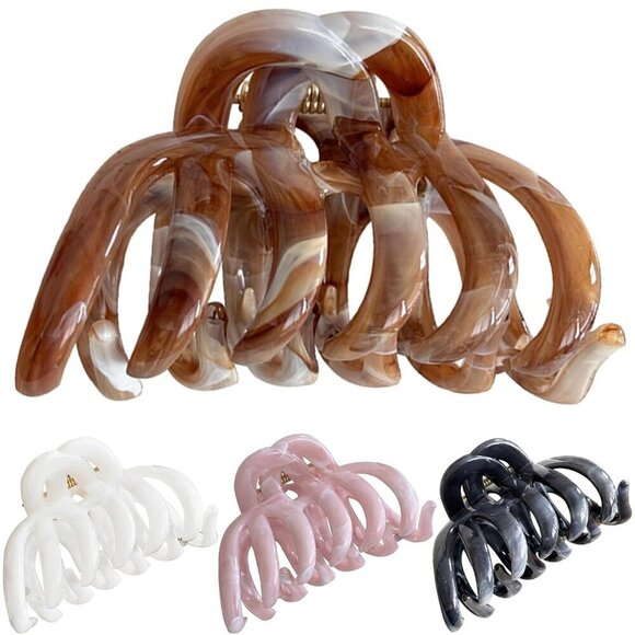 Large Octopus Claw Hair Clips for Thick, Curly, Long Hair Marble Colors main image 4